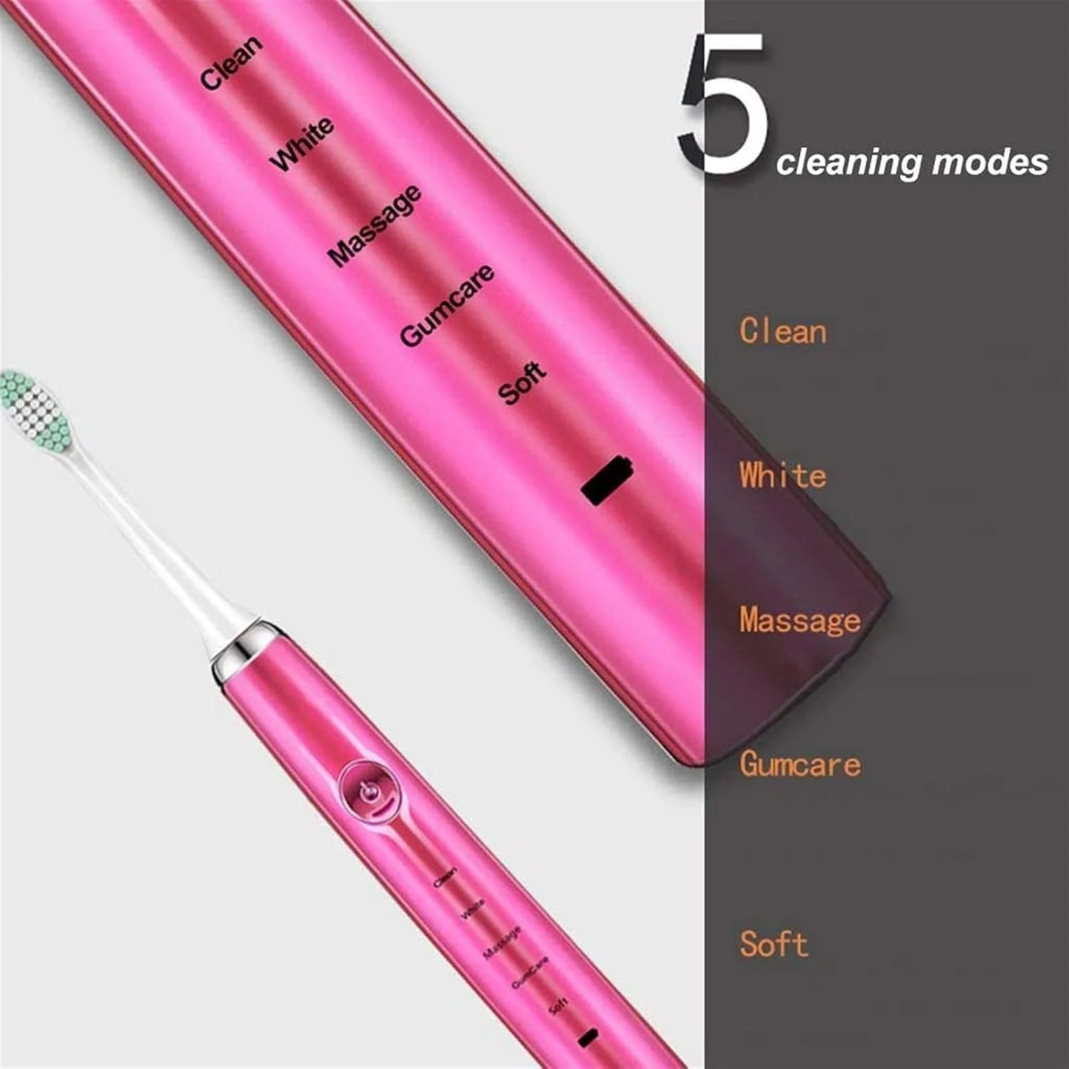 مسواک برقی UOOD، 5 حالت با تایمر هوشمند، موتور 31000 VPM، مسواک صوتی قابل شارژ با عملکرد تمیز کنندگی قدرتمند (رنگ: مشکی)
