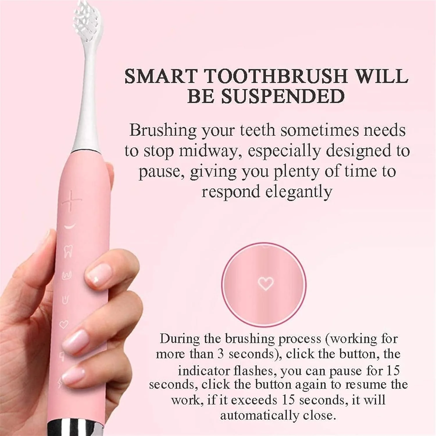 مسواک برقی بزرگسالان UOOD، مسواک برقی صوتی 3 حالته، مسواک برقی سفید کننده قابل شارژ با حداقل 30 روز استفاده، عملکرد تمیز کنندگی قدرتمند (رنگ: مشکی)