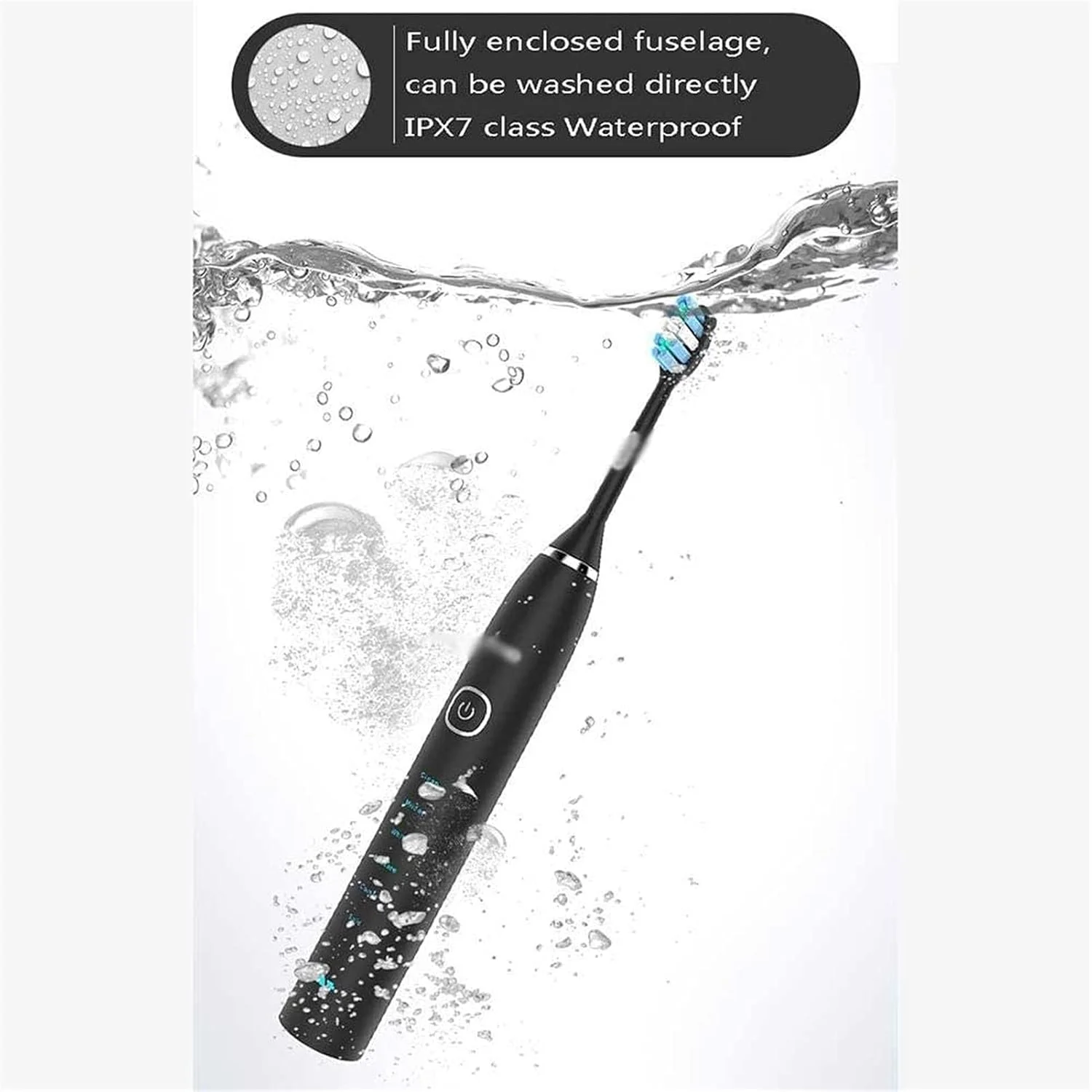 مسواک برقی با 6 حالت، 4 سری برس، شارژ سریع، تایمر هوشمند داخلی، مسواک های قابل شارژ برای بزرگسالان و کودکان، عملکرد تمیز کنندگی قوی