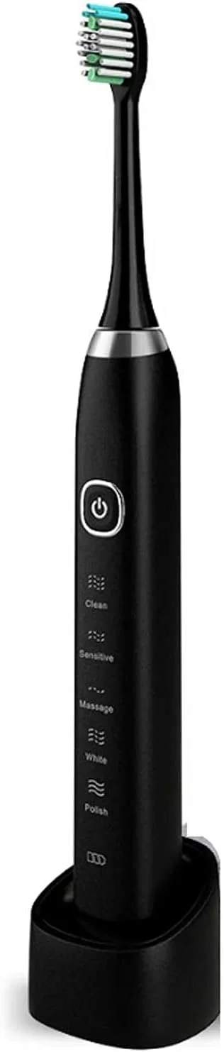 مسواک برقی برای بزرگسالان، 5 حالت با تایمر هوشمند، ضد آب با شارژ USB، مسواک های التراسونیک قابل شارژ، عملکرد تمیز کنندگی قوی توصیه شده توسط دندانپزشکان