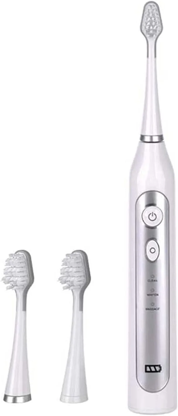 مسواک برقی، مسواک برقی سونیک قابل شارژ با 3 حالت و 4 سر برس | شارژ سریع | ضد آب IPX7 با عملکرد تمیز کنندگی قوی