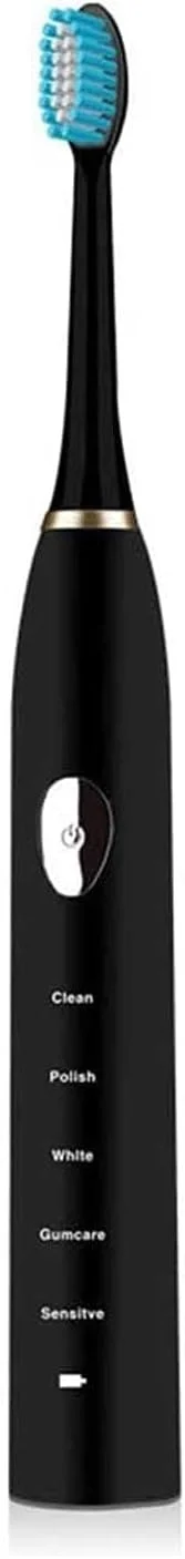 مسواک برقی شارژی UOOD، مسواک صوتی سفید کننده برای بزرگسالان و نوجوانان با 5 حالت، شارژ القایی هوشمند کنترل نقطه ای عملکرد تمیز کنندگی قدرتمند (رنگ: مشکی)