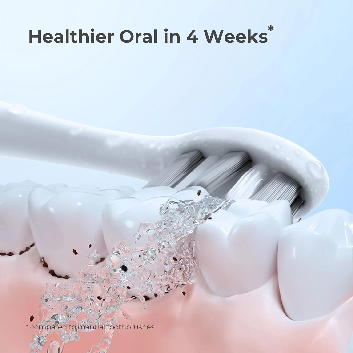 مسواک برقی usmile، مسواک برقی صوتی قابل شارژ USB برای بزرگسالان، مسواک سفید کننده با تایمر هوشمند، شارژ سریع 4 ساعته برای 6 ماه (01-سفید)