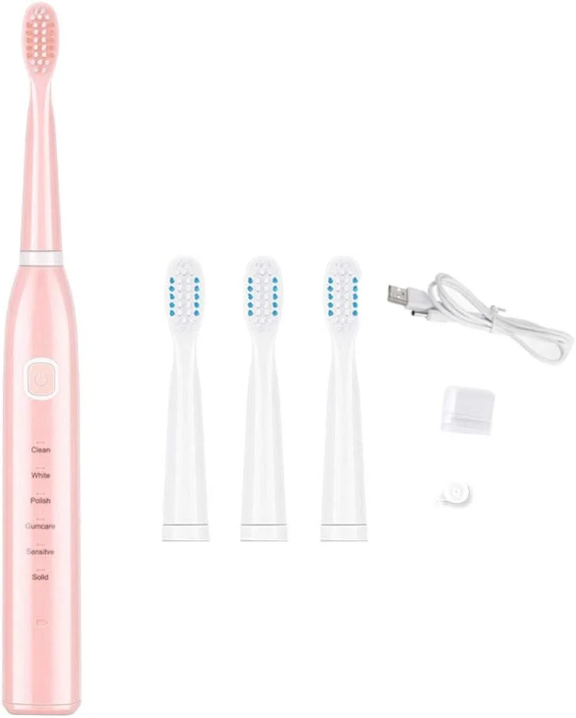 مسواک برقی ویبره ای 6 سرعته با شارژ USB قدرتمند و ضد آب IPX7 (رنگ: صورتی) مسواک برقی ویبره ای 6 سرعته با شارژ USB قدرتمند و ضد آب IPX7 (رنگ: صورتی)