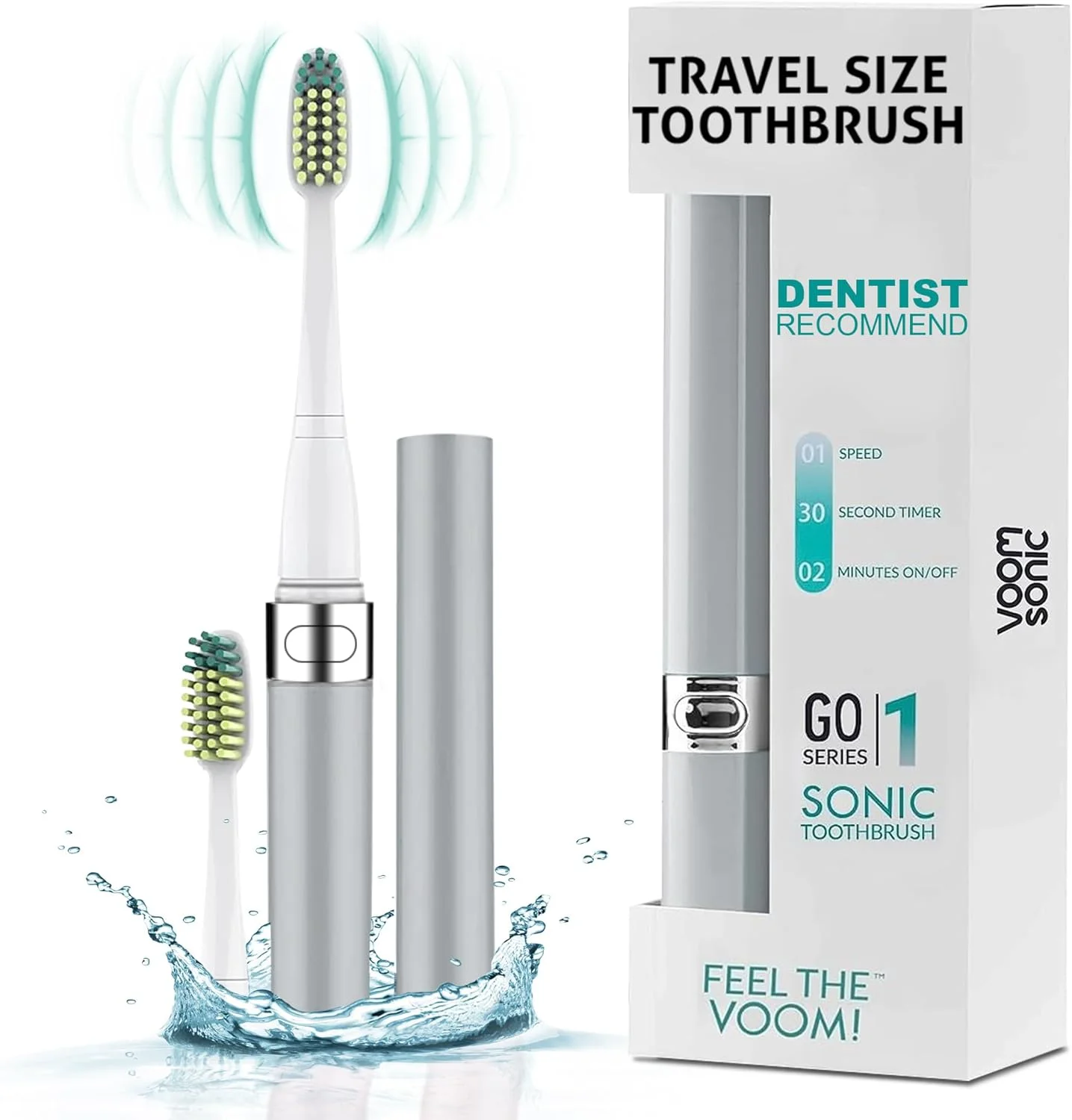 مسواک برقی مسافرتی سری Voom Sonic Go 1، مسواک های مسافرتی - مسواک باتری خور برای بزرگسالان و کودکان، مسواک توصیه شده توسط دندانپزشکان، قابل حمل با تایمر 2 دقیقه ای (نقره ای) مسواک برقی مسافرتی سری Voom Sonic Go 1، مسواک های مسافرتی - مسواک باتری خور برای بزرگسالان و کودکان، مسواک توصیه شده توسط دندانپزشکان، قابل حمل با تایمر 2 دقیقه ای (نقره ای)
