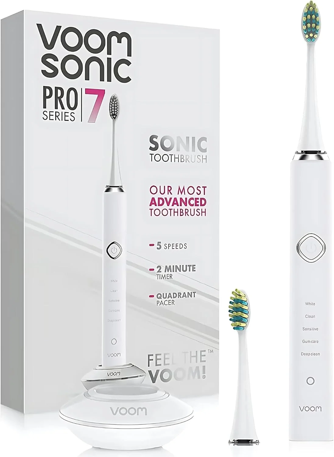 مسواک برقی بزرگسالان Voom Sonic Pro 7، مسواک برقی Sonicare با 40000 VPM با 5 حالت پاکسازی عمیق، مسواک های قابل شارژ شارژ سریع 4 ساعت دوام 8 هفته مسواک برقی بزرگسالان Voom Sonic Pro 7، مسواک برقی Sonicare با 40000 VPM با 5 حالت پاکسازی عمیق، مسواک های قابل شارژ شارژ سریع 4 ساعت دوام 8 هفته