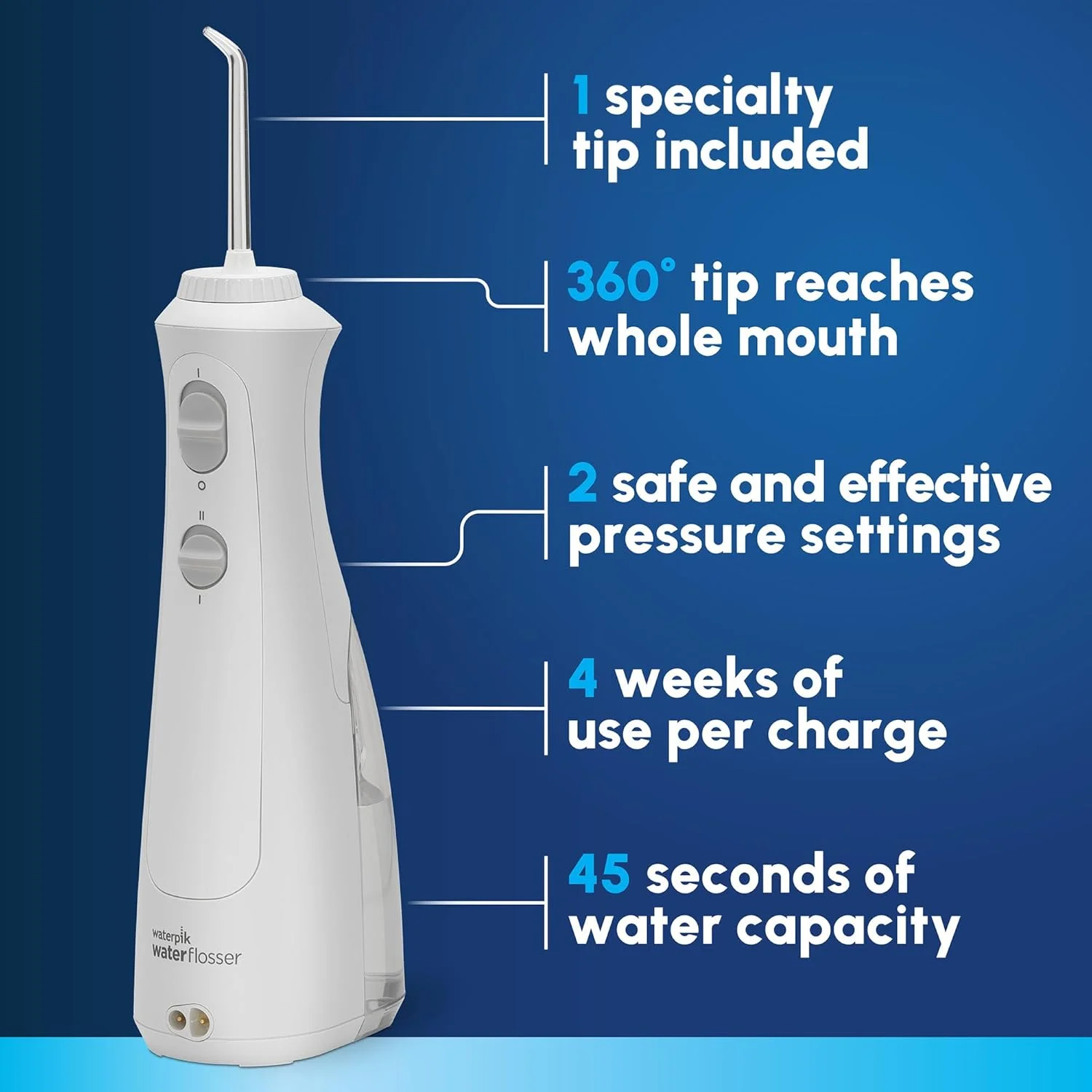 ست مسواک برقی شارژی Waterpik Cordless Pearl و Sensonic و نخ دندان آبی، مراقبت کامل از دندان ها، لثه ها، ارتودنسی و مسافرت - مورد تایید ADA، سفید