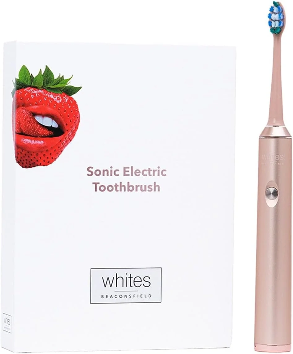 مسواک برقی صوتی وایتس بیکونزفیلد رزگلد: سفید کننده پیشرفته دندان با 5 حالت تمیز کردن، 37000 لرزش، عمر باتری طولانی، برس های ممتاز، شارژ USB، مناسب برای مسافرت