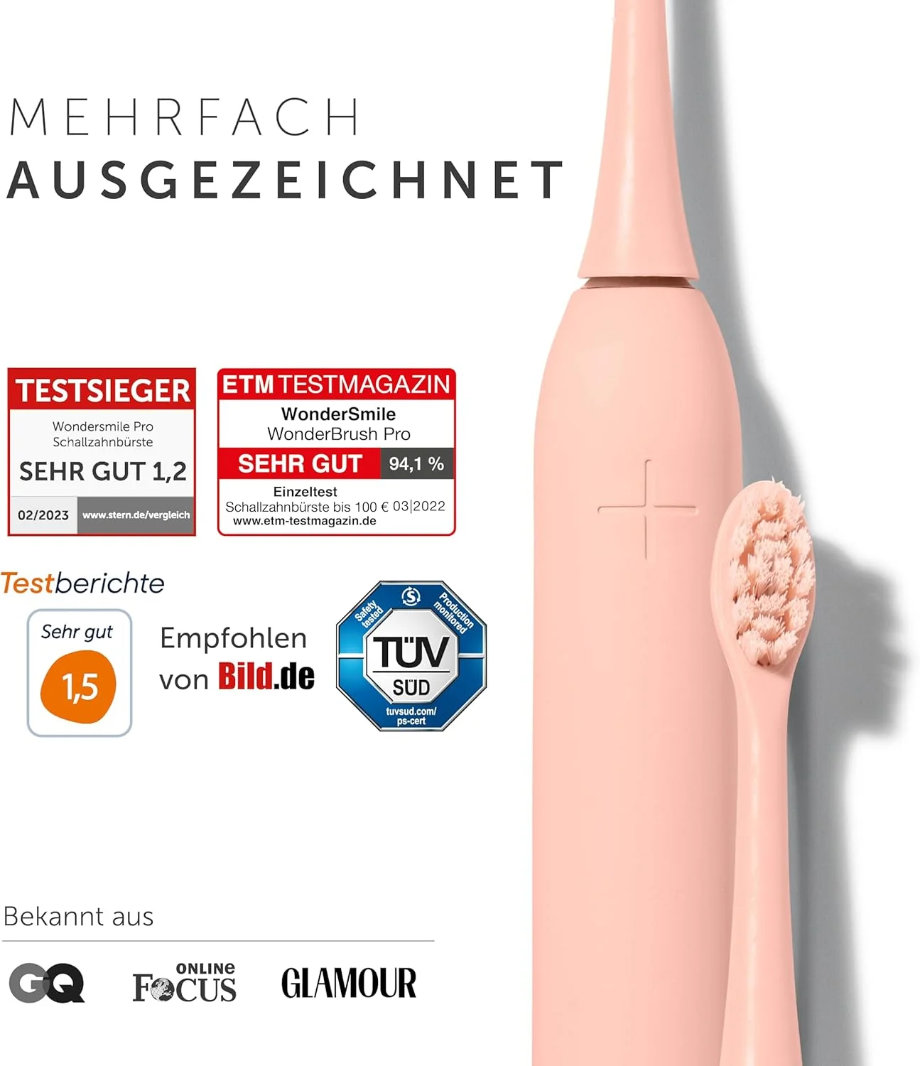 مسواک برقی دوقلو سونیک Wondersmile PRO - مسواک برقی با 4 برنامه تمیز کردن - مسواک اولتراسونیک با سر برس هوشمند (رز اتمی) مسواک برقی دوقلو سونیک Wondersmile PRO - مسواک برقی با 4 برنامه تمیز کردن - مسواک اولتراسونیک با سر برس هوشمند (رز اتمی)