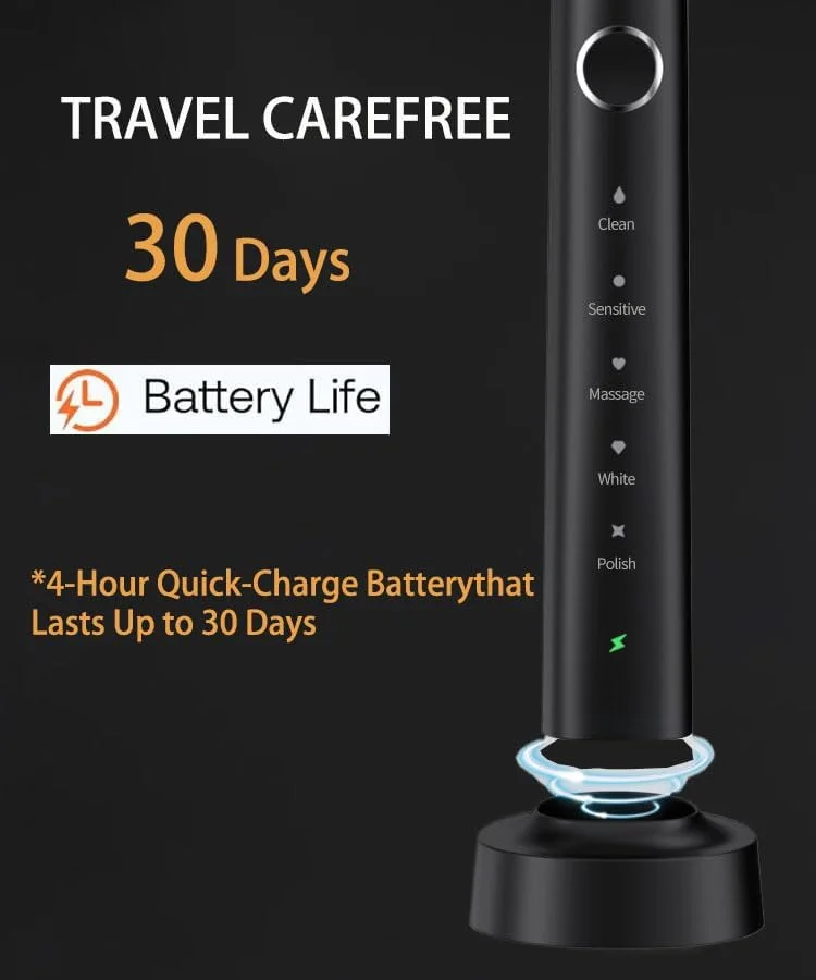 مسواک برقی سری X700 فوق العاده سفید کننده - 5 حالت با تایمر هوشمند - 6 سر برس و کیف مسافرتی - شارژ بی سیم - صوتی - ضد آب - مسواک زدن در حین دوش گرفتن