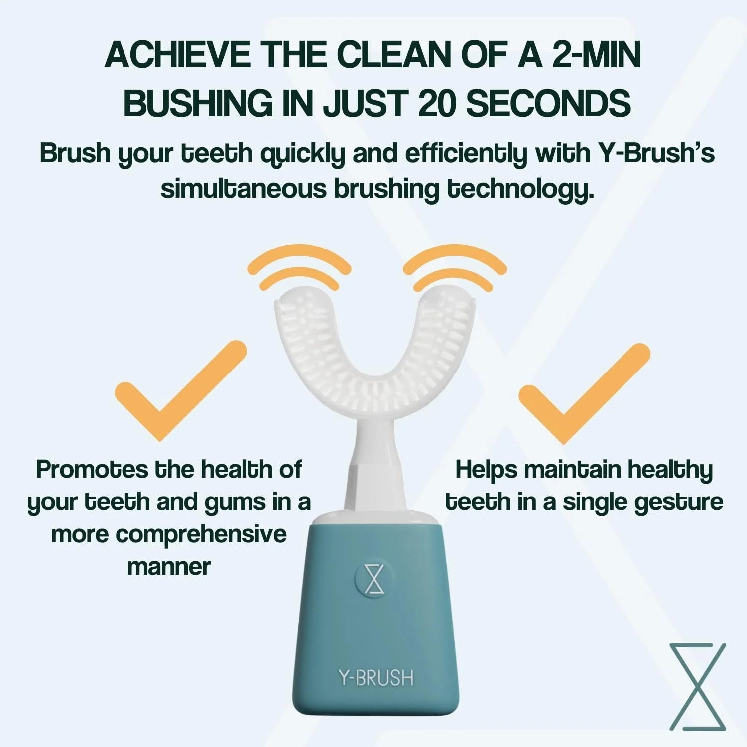 مسواک برقی صوتی Y-Brush Essential - عمر باتری 3 ماهه - 4 حالت لرزش - بسته ضروری بزرگسال (ضروری، بزرگسال (12-99 سال)) مسواک برقی صوتی Y-Brush Essential - عمر باتری 3 ماهه - 4 حالت لرزش - بسته ضروری بزرگسال (ضروری، بزرگسال (12-99 سال))