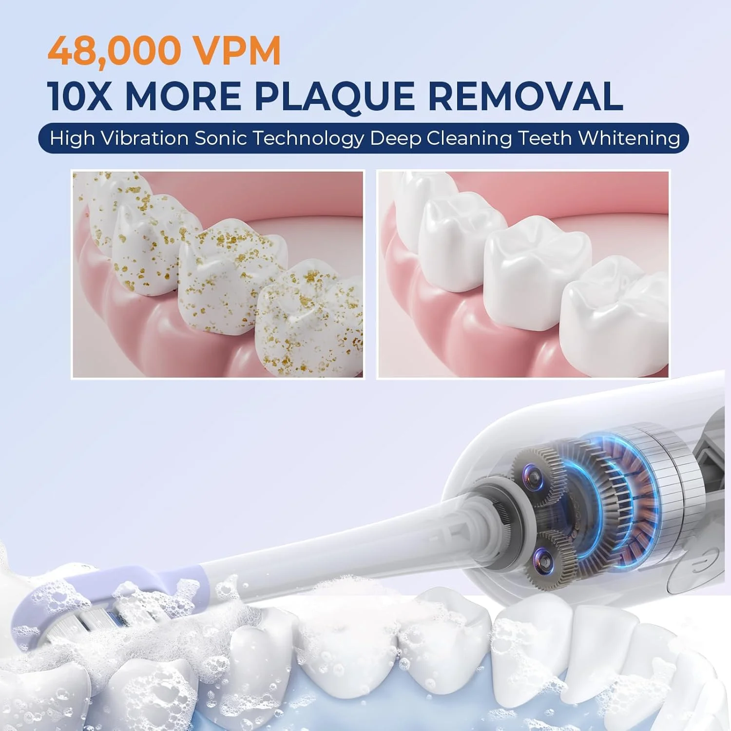 مسواک برقی XOKK - مسواک برقی صوتی ارتعاشی و نوسانی برای بزرگسالان با 6 سری مسواک برای مسافرت و مراقبت از دندان، موتور 48000VPM، 4 حالت تمیز کردن، تایمر 2 دقیقه ای مسواک برقی XOKK - مسواک برقی صوتی ارتعاشی و نوسانی برای بزرگسالان با 6 سری مسواک برای مسافرت و مراقبت از دندان، موتور 48000VPM، 4 حالت تمیز کردن، تایمر 2 دقیقه ای