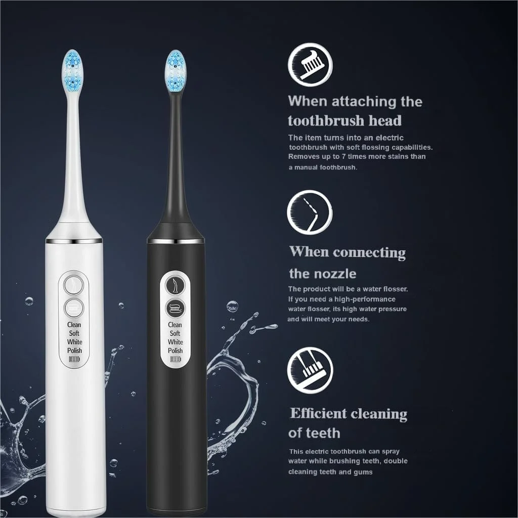 مسواک برقی چندکاره ZMAQDBRT، مسواک برقی قابل شارژ، 4 حالت تمیز کردن، با 2 سری برس اضافی، عملکرد IPX7، کیف مسافرتی، مشکی مسواک برقی چندکاره ZMAQDBRT، مسواک برقی قابل شارژ، 4 حالت تمیز کردن، با 2 سری برس اضافی، عملکرد IPX7، کیف مسافرتی، مشکی