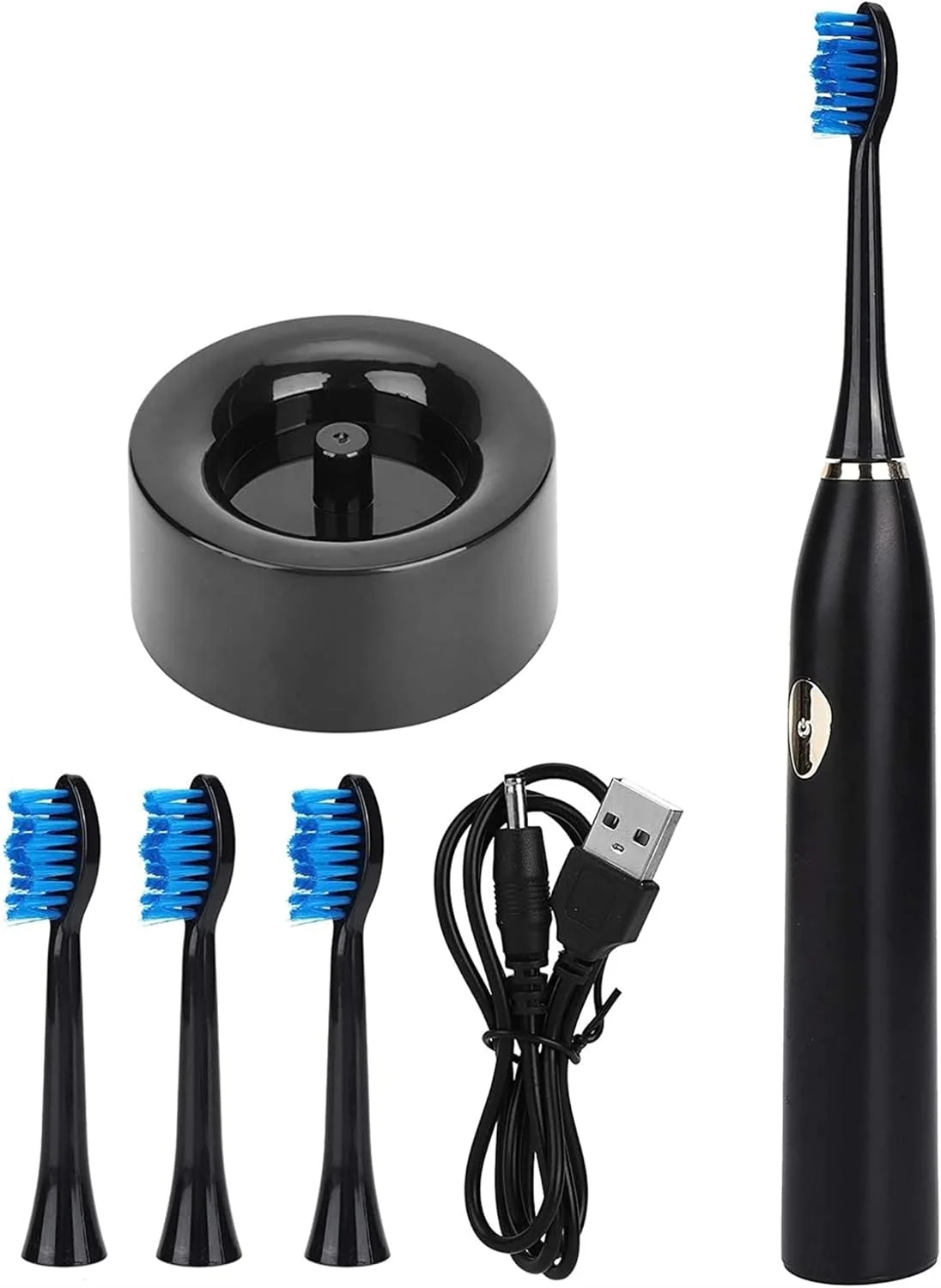 مسواک برقی اتوماتیک اولتراسونیک ضد آب با شارژ USB و 4 سری مسواک برای بزرگسالان