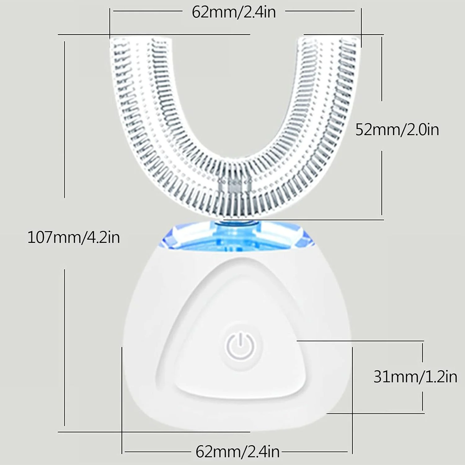 مسواک برقی U شکل ARNIM، ضد آب IPX7، 360 درجه، قابل شارژ، اتوماتیک با تایمر 30 ثانیه ای