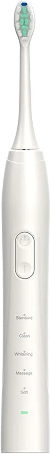 مسواک برقی صوتی BNEI، 5 حالت، تایمر 2 دقیقه ای، عملکرد حافظه، 38000 ضربه در دقیقه، سرمه ای/سفید/صورتی/سبز (سفید)