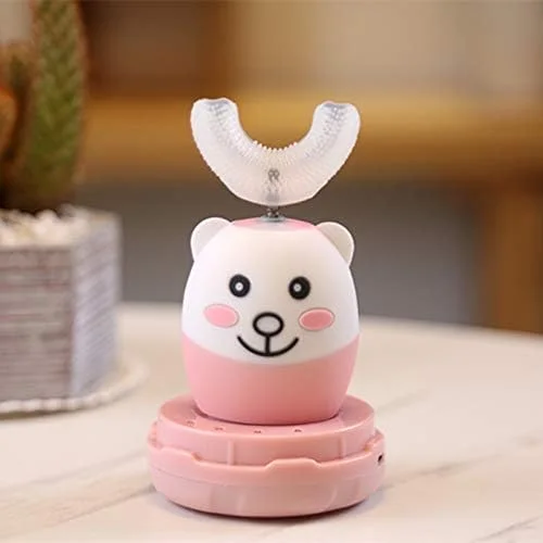 مسواک هوشمند صوتی کودکان مدل U با پایه، مناسب برای سنین 2 تا 15 سال، مسواک برقی شارژی دهانی 1