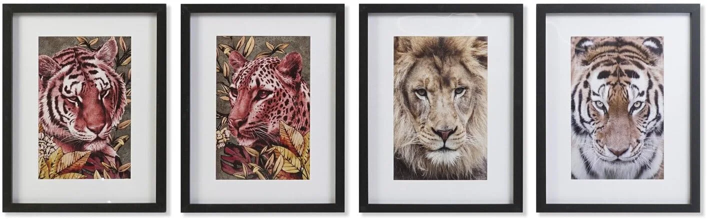 تابلو PS طرح وحشی، ابعاد 35x2x45 سانتی‌متر، قاب‌دار، 4 طرح مختلف