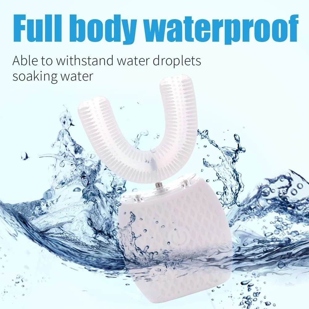 مسواک اولتراسونیک برای بزرگسالان - مسواک برقی اتوماتیک با برس نرم، قابل شارژ، طراحی ضد آب قابل حمل، تایمر 30 ثانیه ای، شارژ بی سیم، دو منظوره برای مسافرت و خانه (سفید)