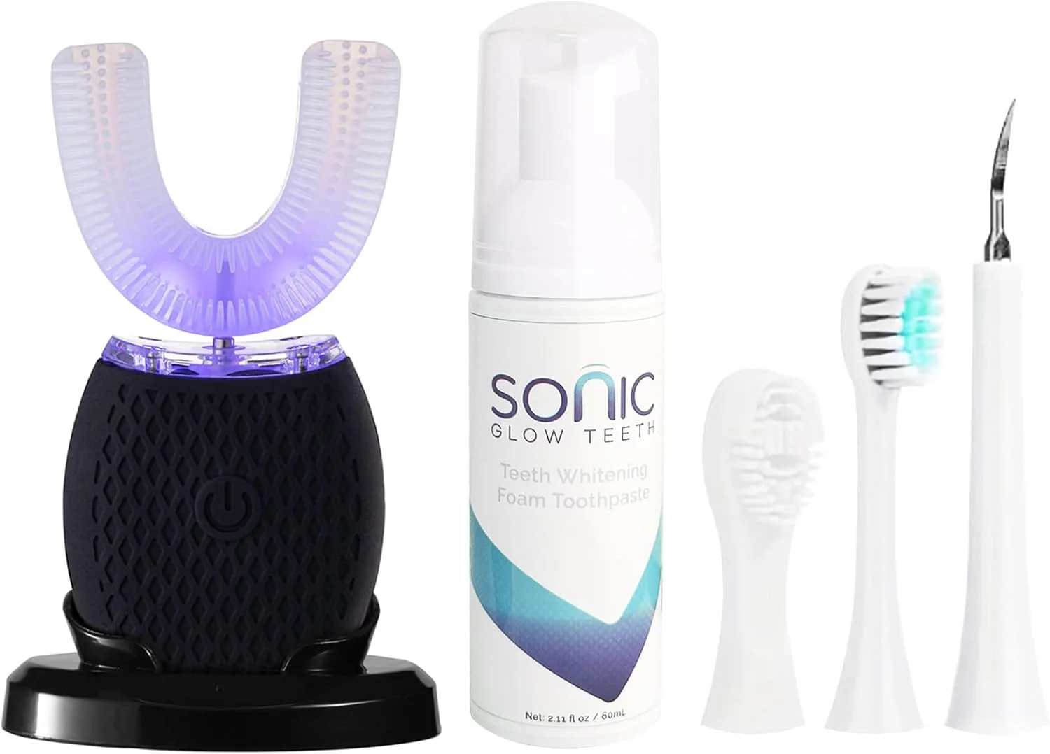 مسواک اتوماتیک برای بزرگسالان - مسواک برقی التراسونیک تایمر 30 ثانیه ای، برس های نرم، شارژ بی سیم قابل شستشو قابل حمل برای استفاده در سفر و منزل (مشکی، بزرگسال)