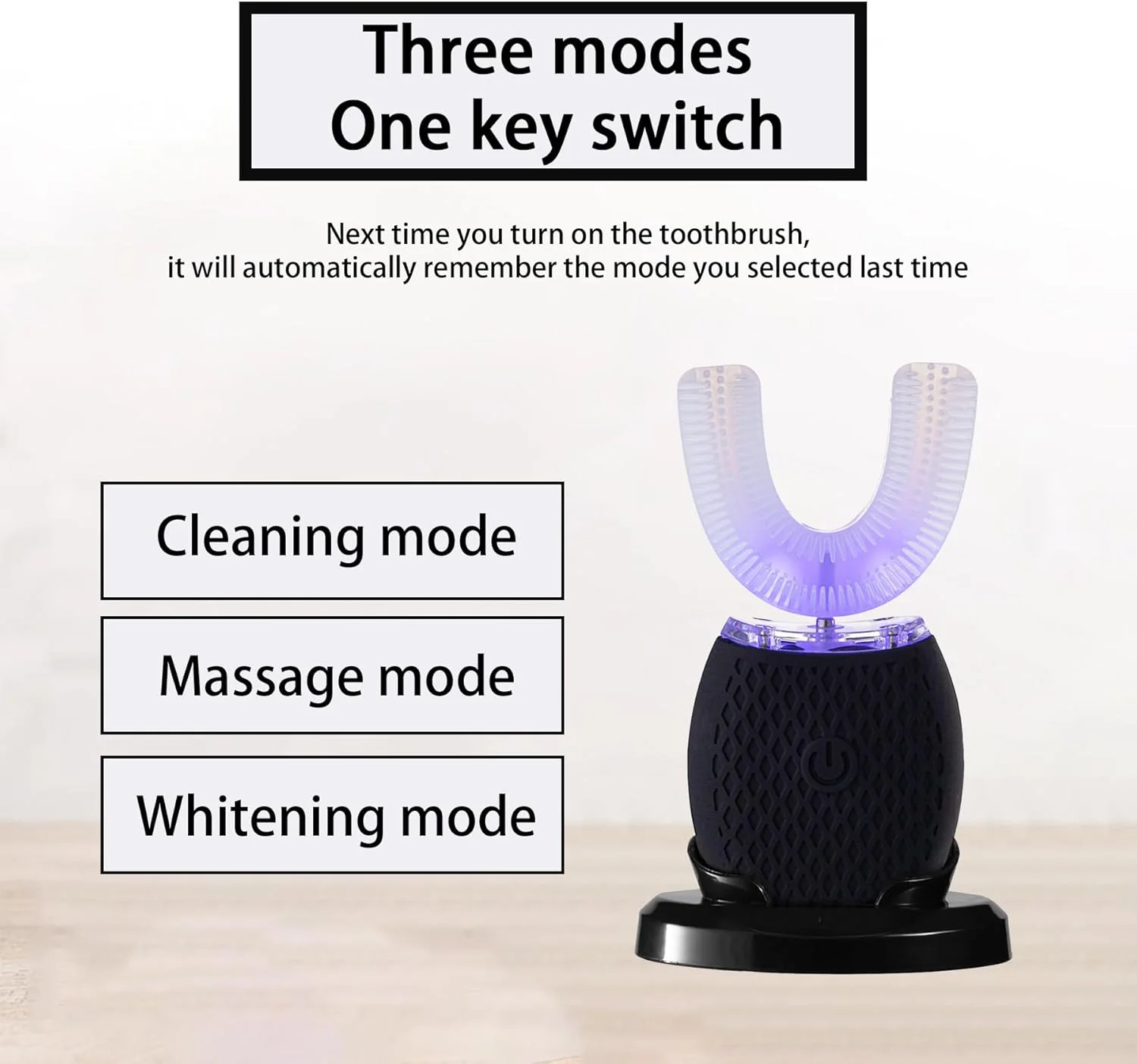 مسواک اتوماتیک برای بزرگسالان - مسواک برقی التراسونیک تایمر 30 ثانیه ای، برس های نرم، شارژ بی سیم قابل شستشو قابل حمل برای استفاده در سفر و منزل (مشکی، بزرگسال)