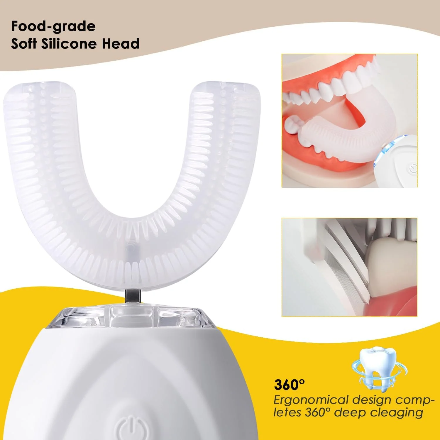 مسواک اولتراسونیک 360 درجه، مسواک های اتوماتیک سونیک، مسواک سفید کننده دندان با تایمر و شارژ بی سیم، مسواک برقی اولتراسونیک 360 درجه برای بزرگسالان