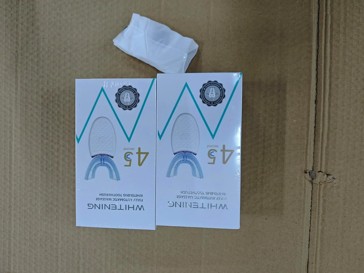 مسواک برقی التراسونیک Romooa، 2 عدد، مسواک اتوماتیک U شکل برای بزرگسالان جهت سفید کردن دندان، 3 سری برس، تمیز کننده 360 درجه کل دهان، قابل شارژ با دست، ضد آب IPX7 (بدون پایه)