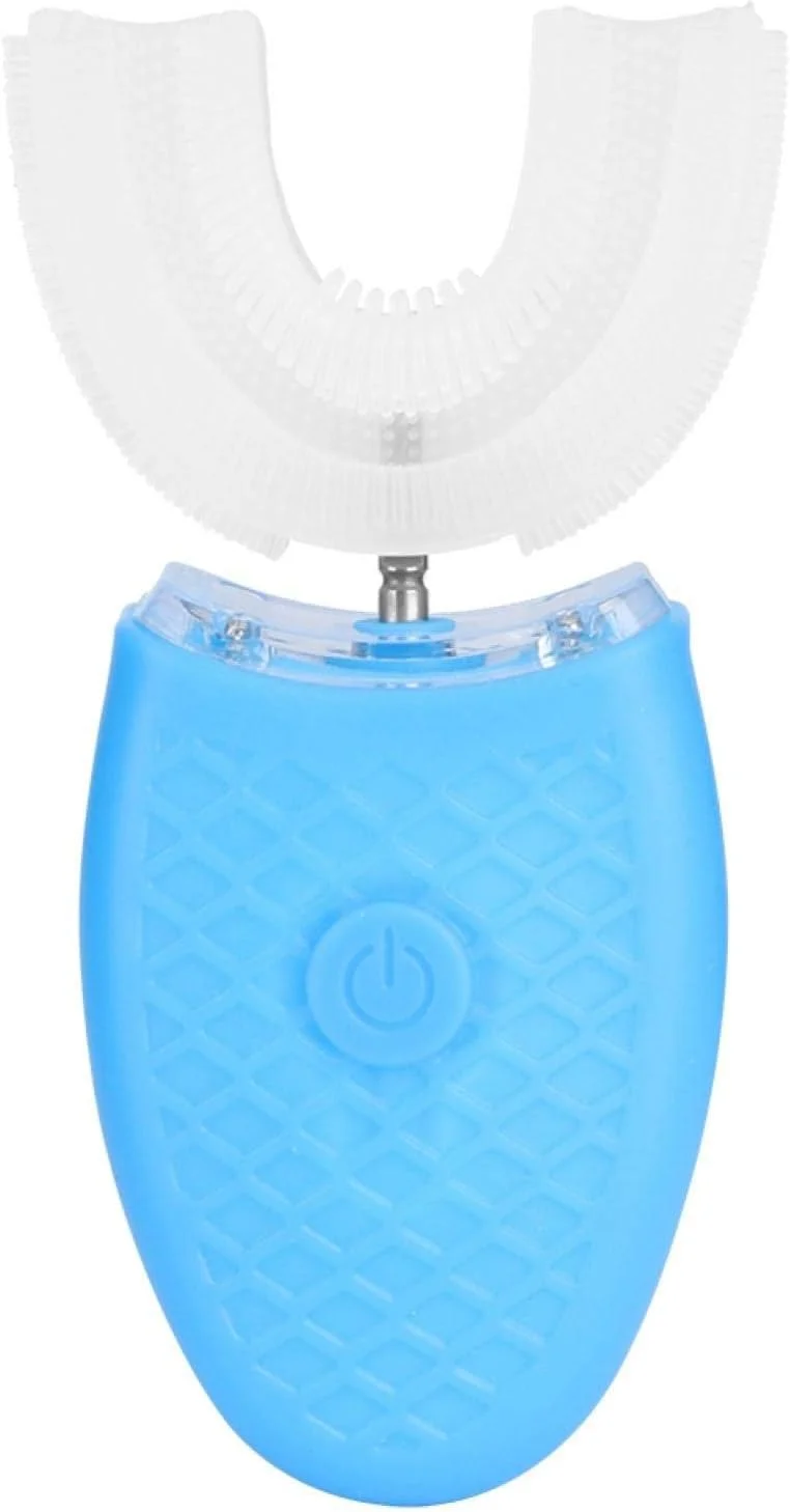 مسواک U شکل قابل استفاده مجدد، مسواک برقی، برای بزرگسالان مناسب منزل (آبی)