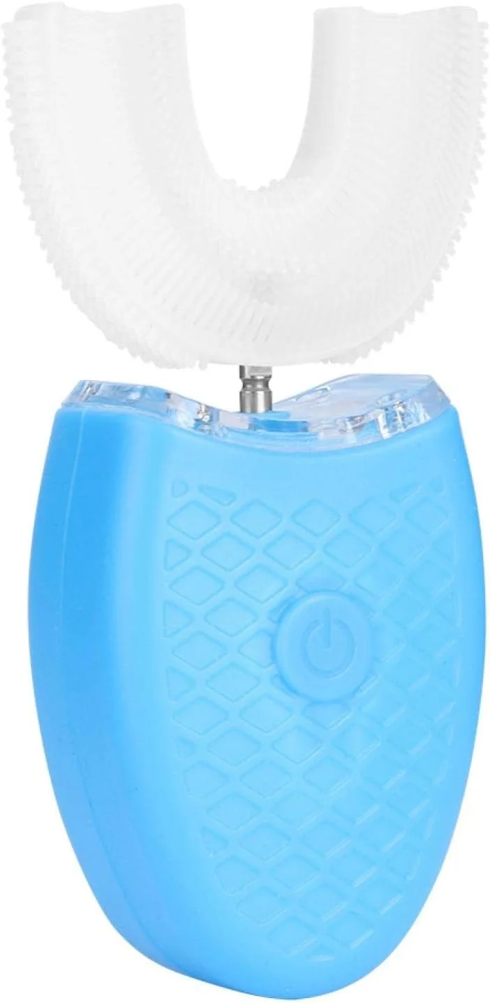 مسواک U شکل قابل استفاده مجدد، مسواک برقی، برای بزرگسالان مناسب منزل (آبی)