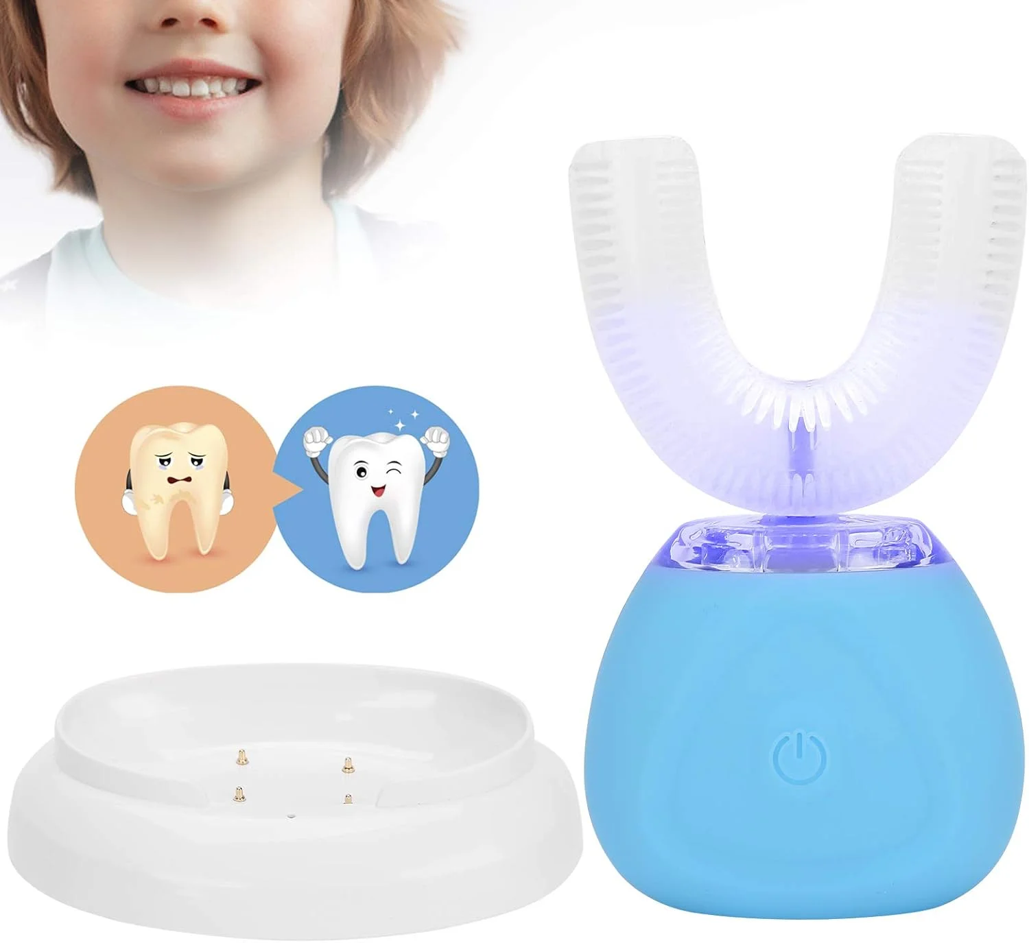 مسواک برقی التراسونیک قابل حمل و بادوام Salaty، عملکرد تک کلیدی سیلیکونی ضد آب سه سرعته برای کودکان و بزرگسالان