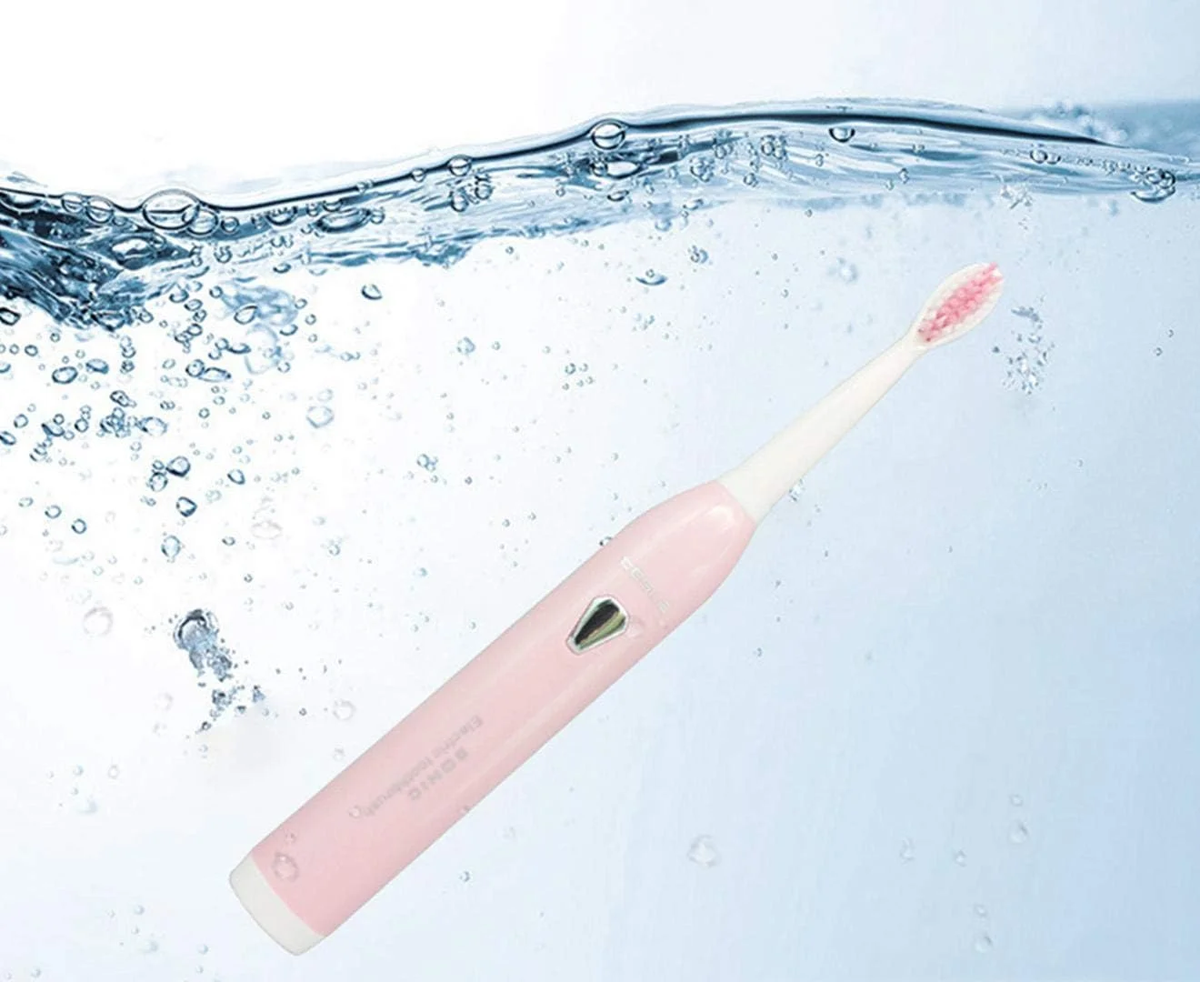 مسواک برقی صوتی پنج حالته ضد آب بزرگسال با برس متوسط - سفید