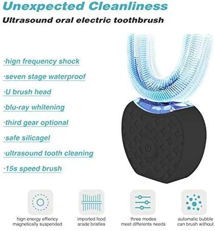 مسواک برقی اولتراسونیک، مسواک اولتراسونیک اتوماتیک 360 درجه برای بزرگسالان، برقی اتوماتیک با تایمر و شارژ بی سیم (مشکی) مسواک برقی اولتراسونیک، مسواک اولتراسونیک اتوماتیک 360 درجه برای بزرگسالان، برقی اتوماتیک با تایمر و شارژ بی سیم (مشکی)
