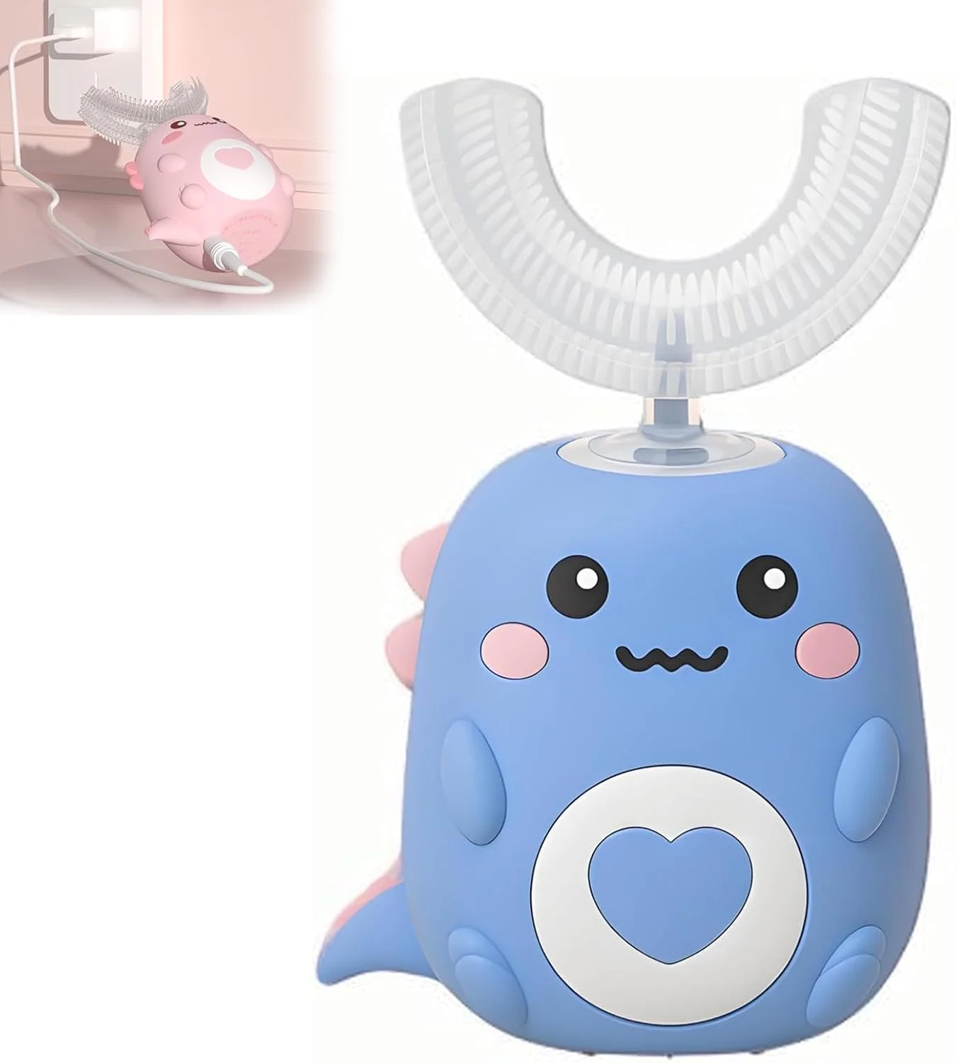 مسواک التراسونیک U شکل 360 درجه تادلا، مسواک برقی التراسونیک U شکل کودکانه با چراغ های ال ای دی، تمیز کننده 360 درجه دندان، دسته سیلیکونی با طراحی آسان، ضد آب lpx7 (B(2-6سال)) مسواک التراسونیک U شکل 360 درجه تادلا، مسواک برقی التراسونیک U شکل کودکانه با چراغ های ال ای دی، تمیز کننده 360 درجه دندان، دسته سیلیکونی با طراحی آسان، ضد آب lpx7 (B(2-6سال))