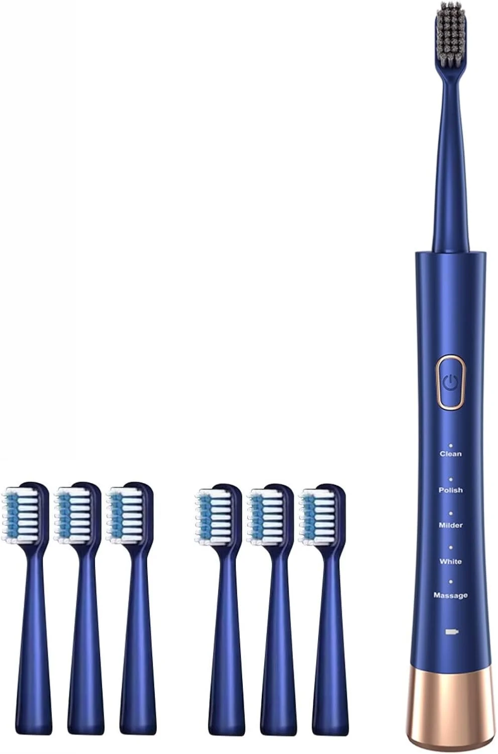مسواک برقی اولتراسونیک با 6 سری-5 حالت، 60 روز ماندگاری شارژ، 31000 لرزش در دقیقه، ضد آب IPX7، بدنه منحنی (آبی) مسواک برقی اولتراسونیک با 6 سری-5 حالت، 60 روز ماندگاری شارژ، 31000 لرزش در دقیقه، ضد آب IPX7، بدنه منحنی (آبی)