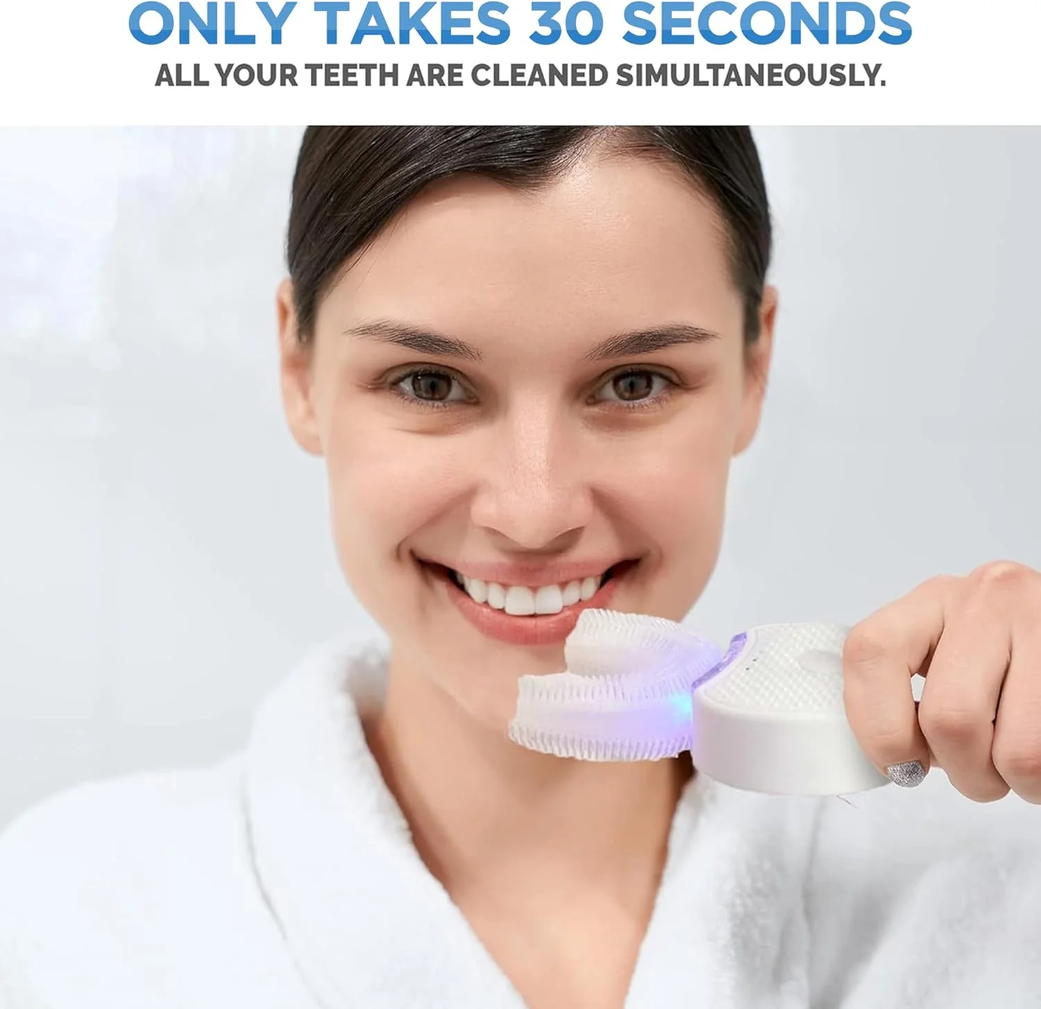مسواک اولتراسونیک سفید کننده دندان، مسواک سونیک درخشان، مسواک 360 درجه تمیز کننده دندان برقی اتوماتیک بدون نیاز به دست