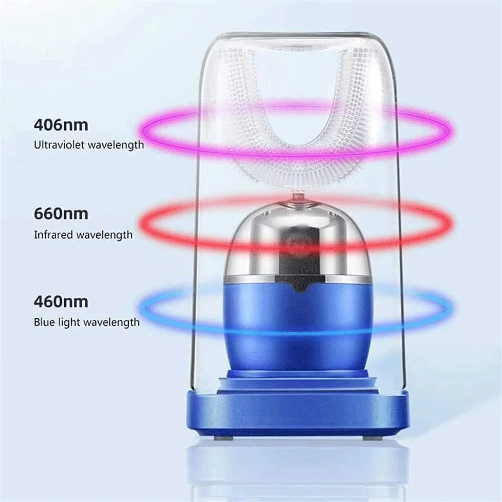 مسواک التراسونیک ارتقا یافته برای بزرگسالان، مسواک U شکل، مسواک برقی اتوماتیک، مسواک صوتی با حمل آسان (رنگ: صورتی)