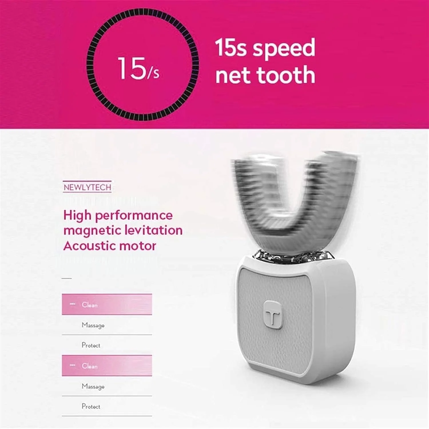 مسواک اولتراسونیک UOOD، مسواک اتوماتیک 360 درجه، کیت سفید کننده دندان با مسواک برقی سونیک، سفید کننده دندان با قابلیت حمل آسان (رنگ: صورتی) مسواک اولتراسونیک UOOD، مسواک اتوماتیک 360 درجه، کیت سفید کننده دندان با مسواک برقی سونیک، سفید کننده دندان با قابلیت حمل آسان (رنگ: صورتی)