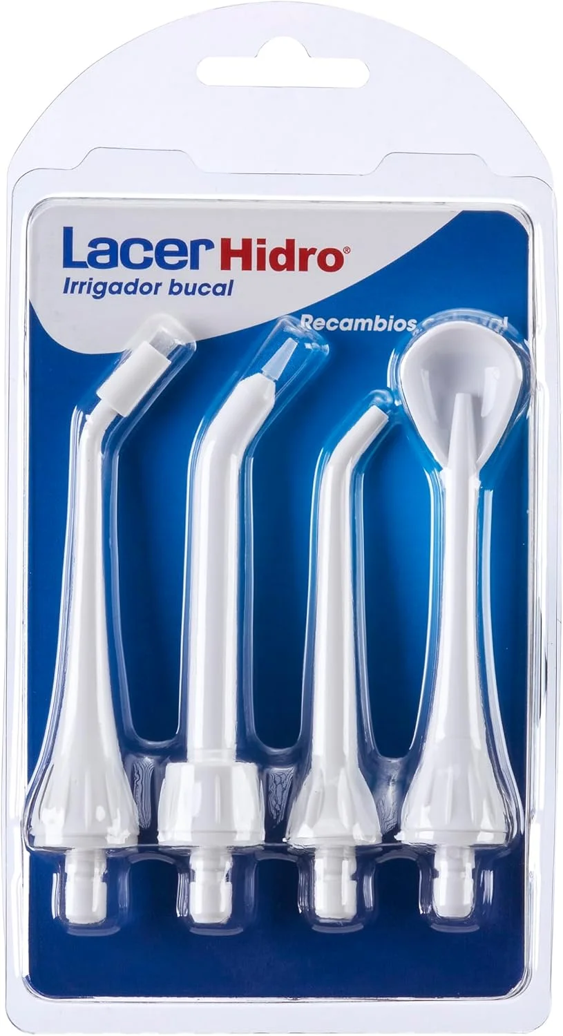 سری یدک دستگاه شستشوی دهان LACER Hydro Advanced، شستشو دهنده دهان، پاک کننده دندان، پاک کننده زبانی و زیر لثه ای، برس برقی، دهانشویه و ماساژ لثه، پاکسازی عمیق، بسته 4 عددی