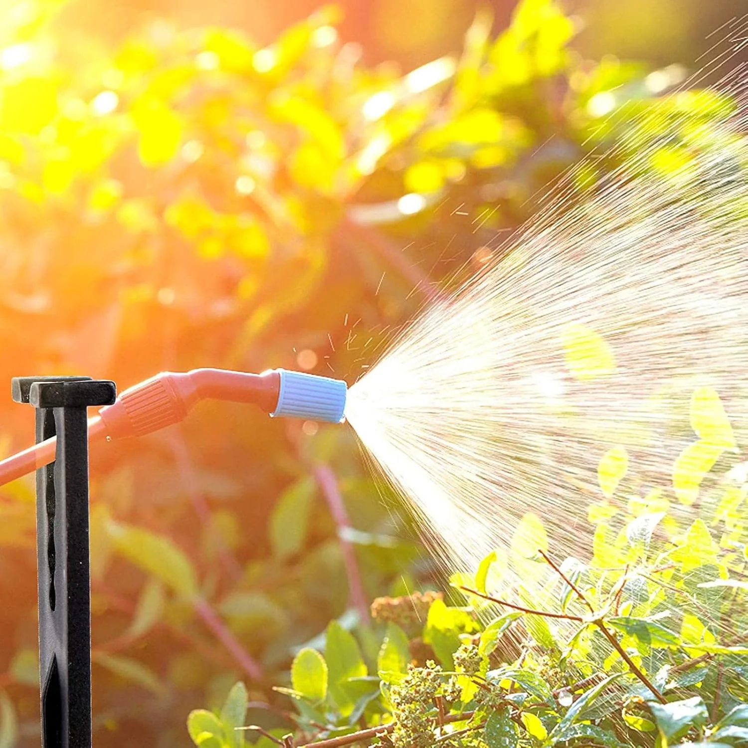 ۵ عدد پایه نگهدارنده قطره چکان آبیاری - میله های ثابت نگهدارنده | آبپاش قطره ای قابل تنظیم برای آبیاری قطره ای با شلنگ آب ۱/۴، ۴/۷ یا ۳/۵ اینچ (۱۰۰ عدد پایه)