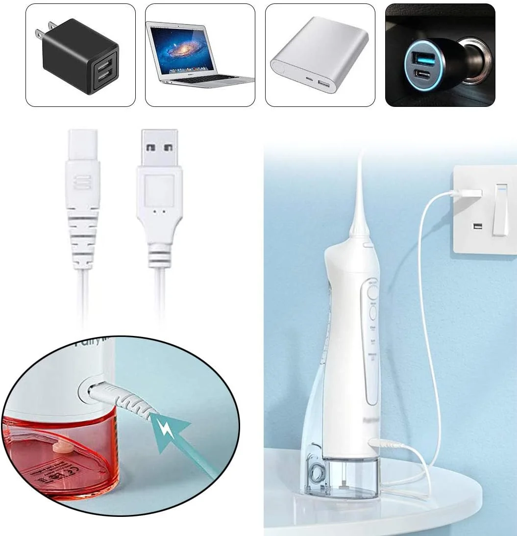 کابل شارژ واتر فلاسر بی سیم Akingdleo، کابل شارژ مجدد دستگاه آبیاری دهان و دندان قابل حمل. کابل شارژ جایگزین سازگار با واتر فلاسر Fairywill کابل شارژ واتر فلاسر بی سیم Akingdleo، کابل شارژ مجدد دستگاه آبیاری دهان و دندان قابل حمل. کابل شارژ جایگزین سازگار با واتر فلاسر Fairywill