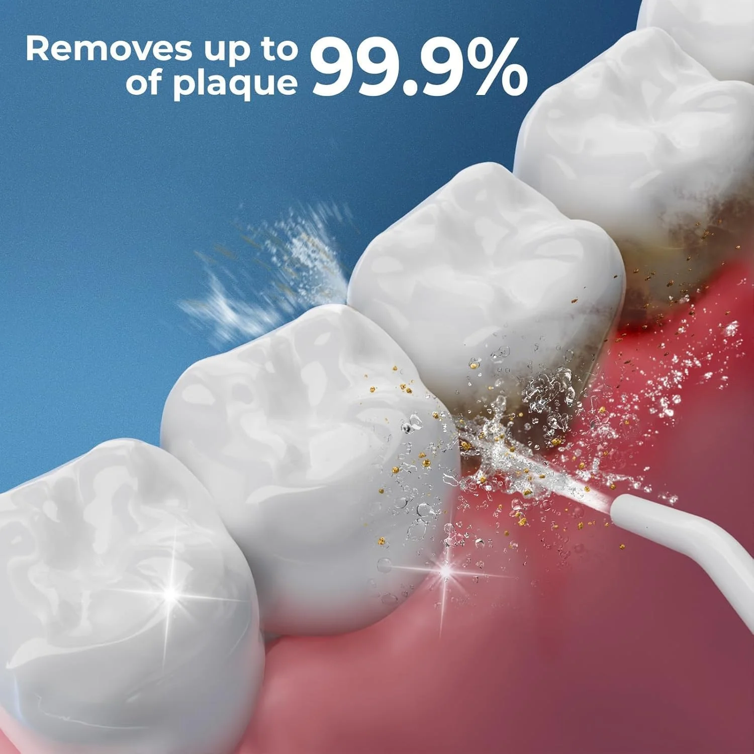واتر فلاسر بی سیم برای دندان، 4 حالت، ملایم روی لثه، از بین برنده پلاک و ذرات غذا، قدرت بالا، قابل شارژ و ضد آب؛ شامل 6 سری، سفید چینی