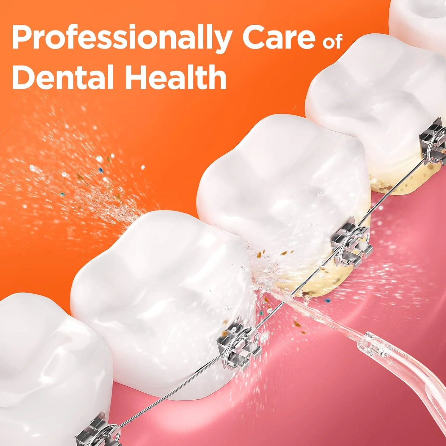 واتر فلاسر بی سیم بیت وی مدل C6 برای دندان و لثه - 5 حالت، 6 سری، قابل شارژ، دستگاه آبیاری دهان قابل حمل برای مسافرت و خانه، صورتی