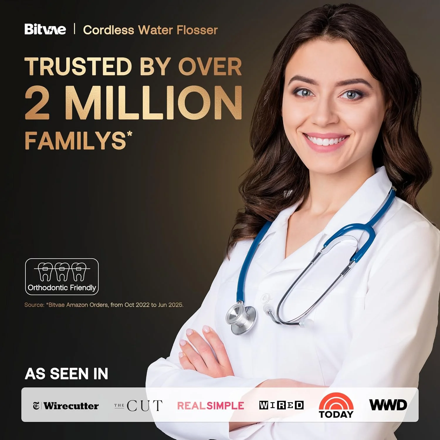 نخ دندان آبی Bitvae برای دندان - نخ دندان آبی بی سیم برای مسافرت با 6 سری جت، 3 حالت 5 شدت، IPX7 ضد آب قابل حمل و شارژ مجدد، تمیز کننده دهان و دندان، مشکی