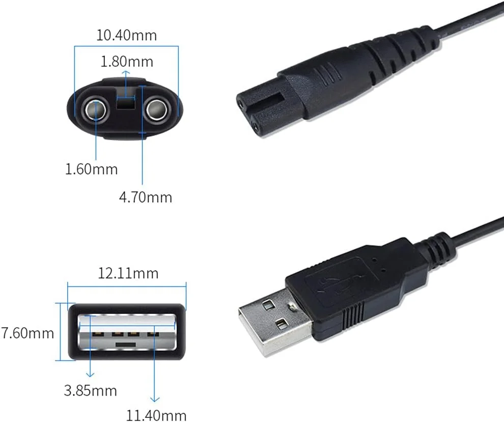 کابل شارژ USB برای دستگاه نخ دندان آبی، کابل جایگزین دستگاه آبیاری دهان و دندان بی سیم قابل حمل، سازگار با Nicefeel VAVA BESTOPE Anjou Palotix Zerhunt