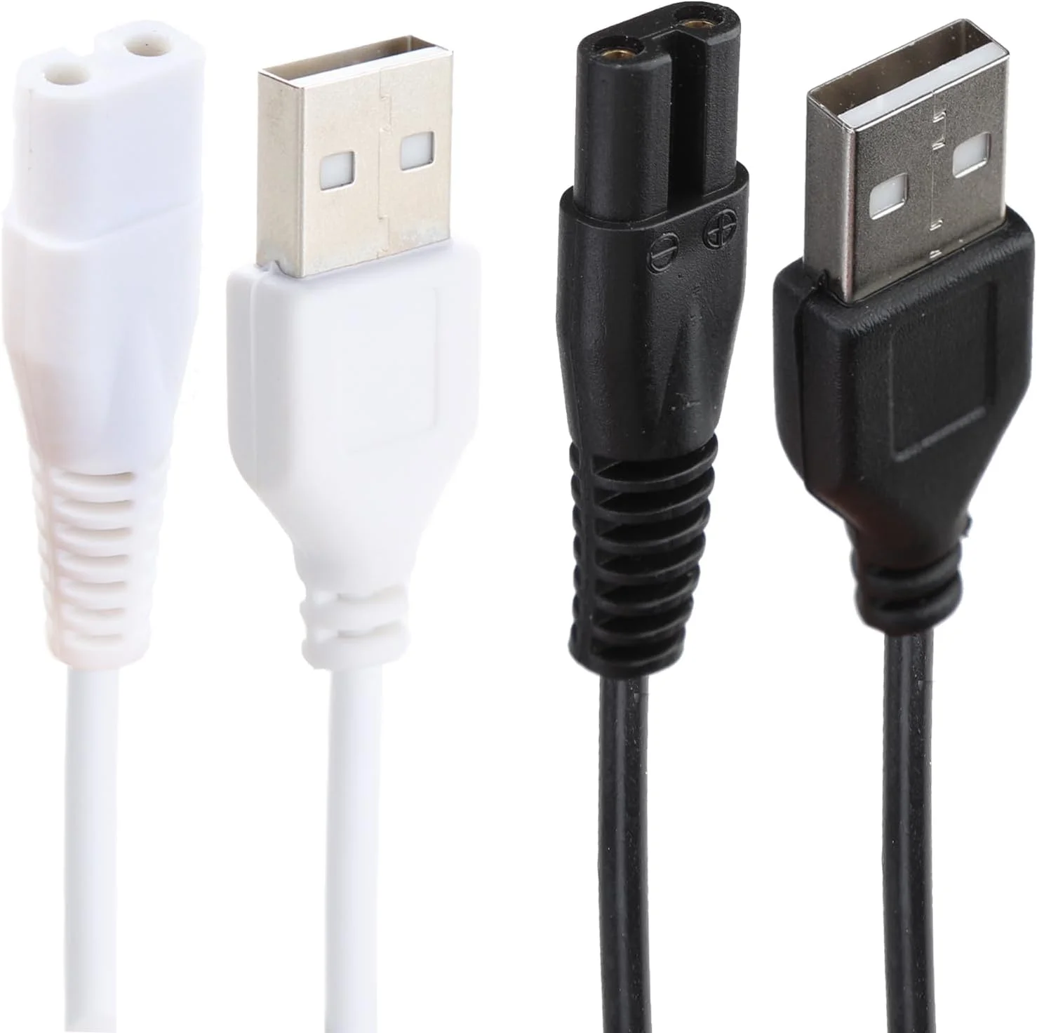 دو عدد سیم شارژ برای نخ دندان آبی، کابل شارژ جایگزین USB قابل حمل آداپتور برق سازگار با FC156 FC1591 FC159 FC256 FC259 نخ دندان آبی 5 ولت چراغ قوه ریش تراش ماشین اصلاح مو