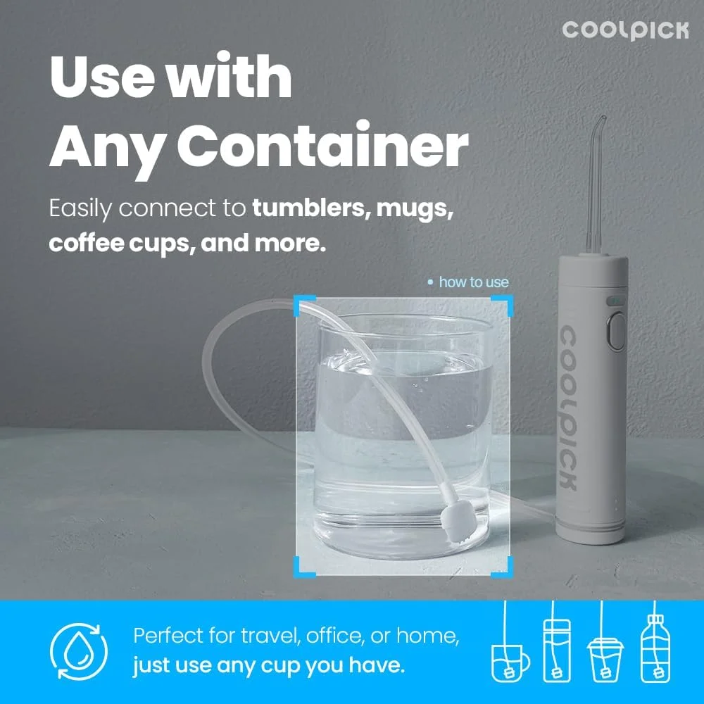 واتر فلاسر بی‌سیم C100 – دستگاه شستشوی دهان فوق‌العاده جمع‌وجور و سبک با شارژ مغناطیسی، ضدآب IPX7، مناسب برای مسافرت و ارتودنسی