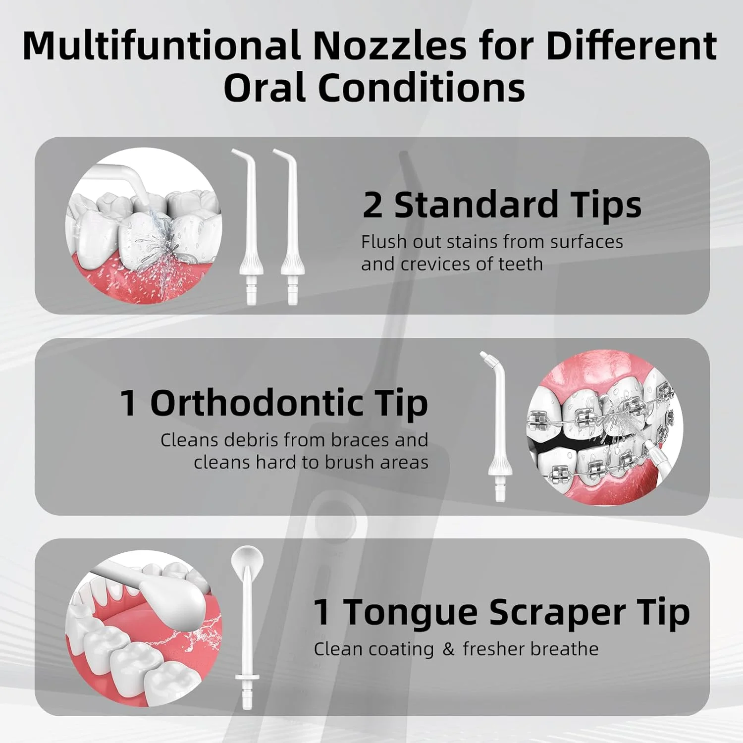 واتر فلاسر برای تمیز کردن دندان، دستگاه آبیاری دهان و دندان بی سیم حرفه ای با 5 حالت و 4 سری جت، قابل شارژ USB-C، ضد آب IPX7، انتخاب کننده دندان آبی برای مسافرت و منزل