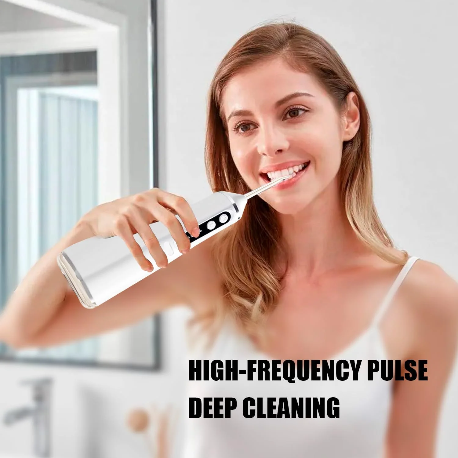 واترجت دهانشویه بی‌سیم پیشرفته 2.0، 500 میلی‌لیتری، قابل حمل، شارژی، ضد آب