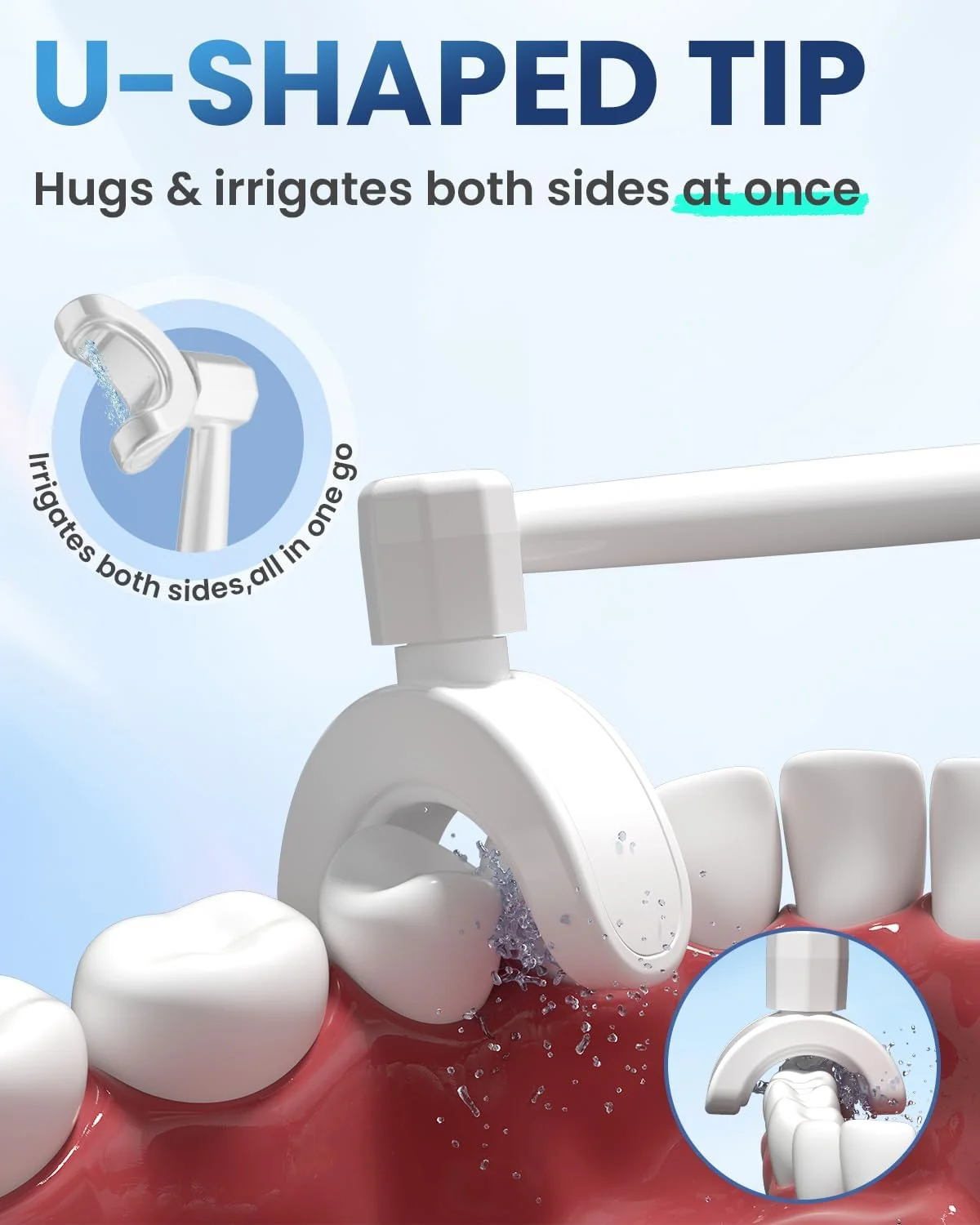 دستگاه نخ دندان آبی بی‌سیم برای تمیز کردن دندان