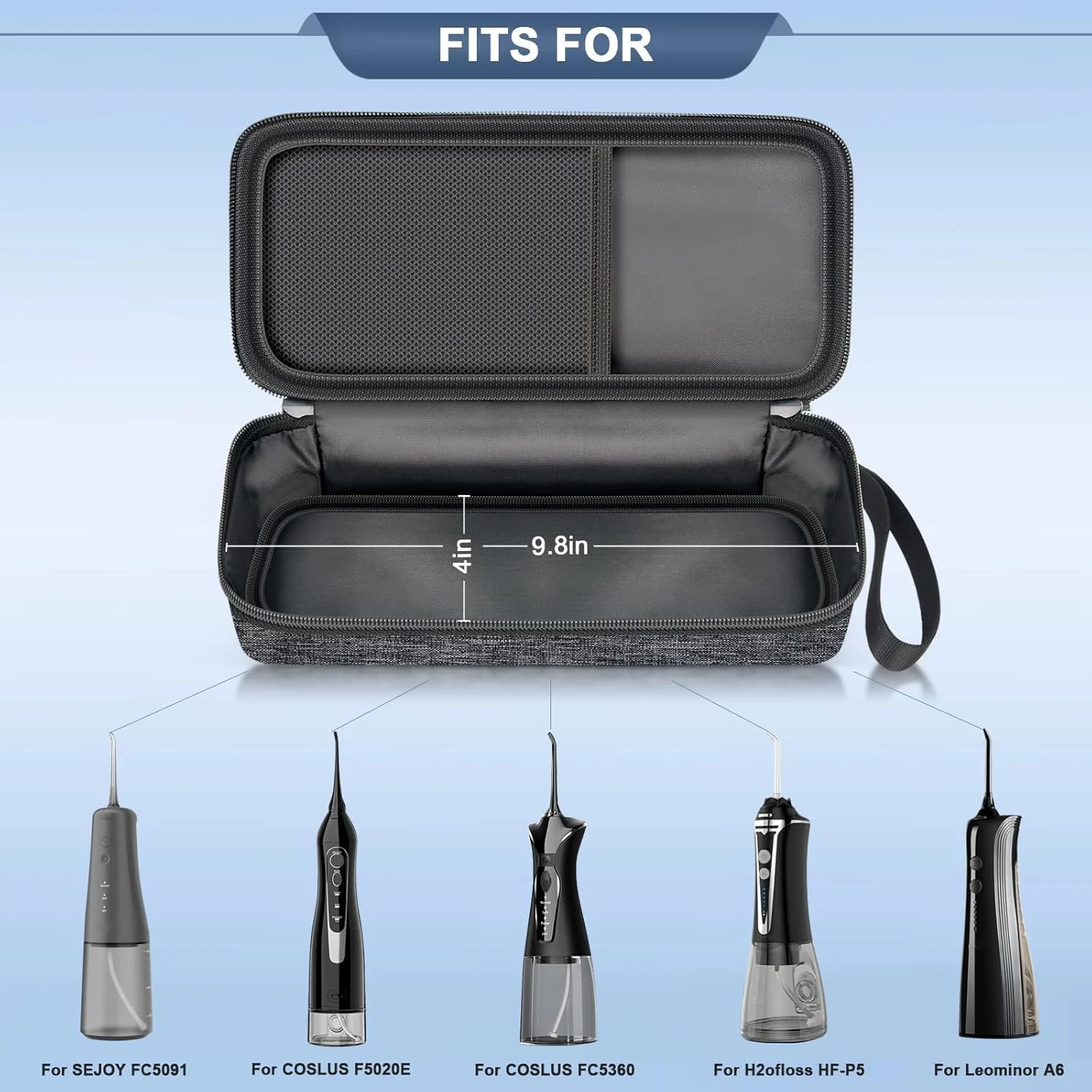 کیف محافظ دستگاه آبیاری دهان و دندان سازگار با COSLUS/Nicwell/Waterpik/Leominor/Bitvae و لوازم جانبی (فقط کیف)